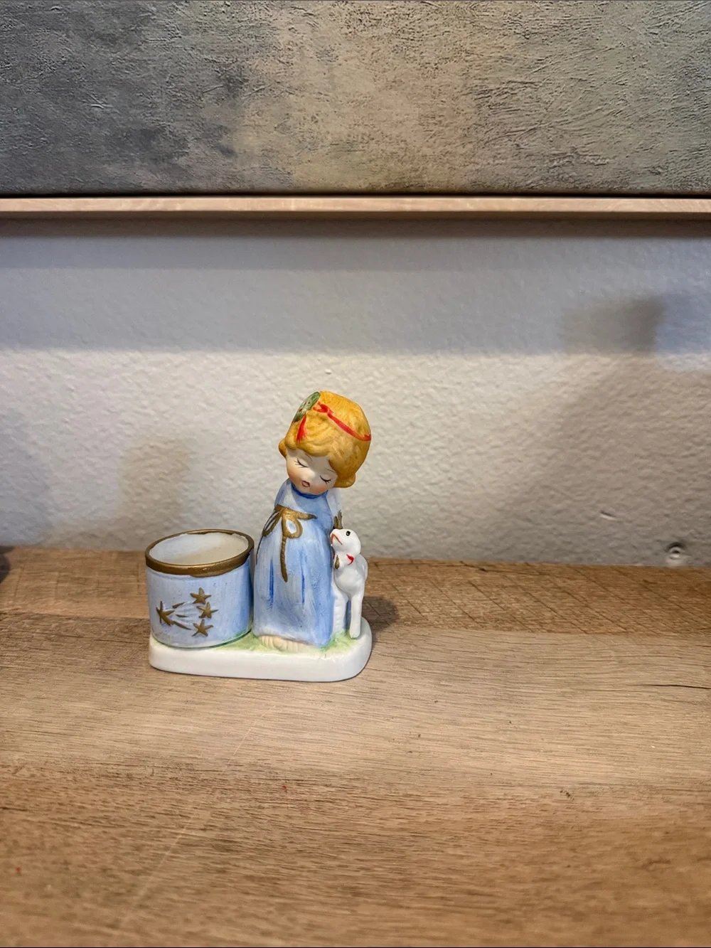 Vintage-Style Blue Ceramic Girl - Christmas Luvkin